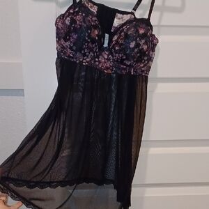 Jessica Simpson Floral Black Sheer Lingerie